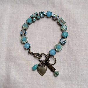 Mariana Bracelet with Turquoise & Green Stones & Blue Crystals